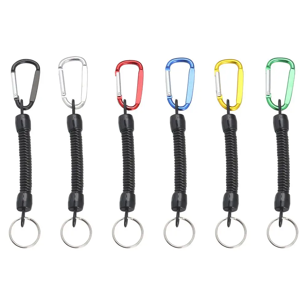 

Tether Outdoor Hiking Camping Anti-lost Phone Keychain Camping Carabiner Spring Elastic Rope Portable Fishing Lanyards