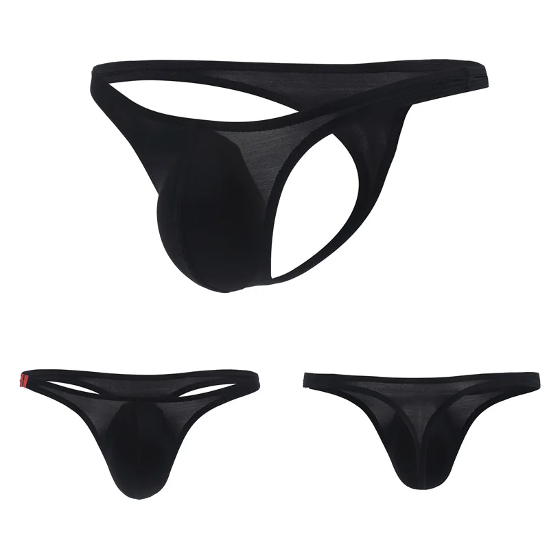 

Men's Briefs Thong Sexy U Convex Low Waist Bikini Underwear Solid Seamless Thongs G-String Knickers Underpants Qucik-Dry Panties