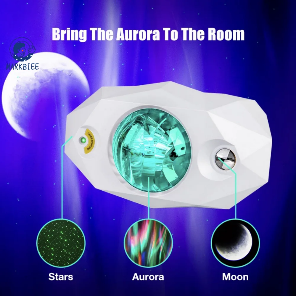 

Led Aurora Borealis Mood Galaxy Projector Starry Sky Music Moon Nebula Projection Bedroom Decoration Laser Atmospher Night Light