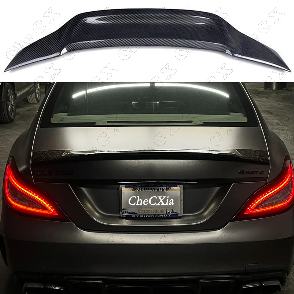Спойлер из углеродного волокна для Mercedes CLS Class W218 AMG 2011-2016 блестящий черный стиль
