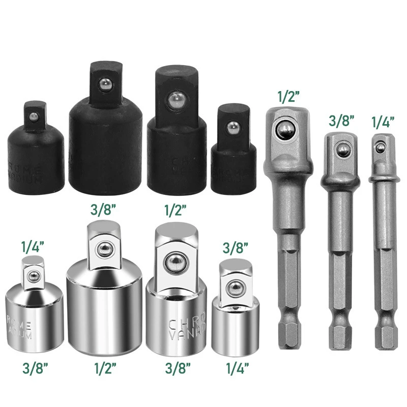 

1/4 "3/8" 1/2 "Ratchet Wrench Adapter Chrome Vanadium Steel Sleeve Car Adapter Socket Converter Wrench-sleeve joint Converter