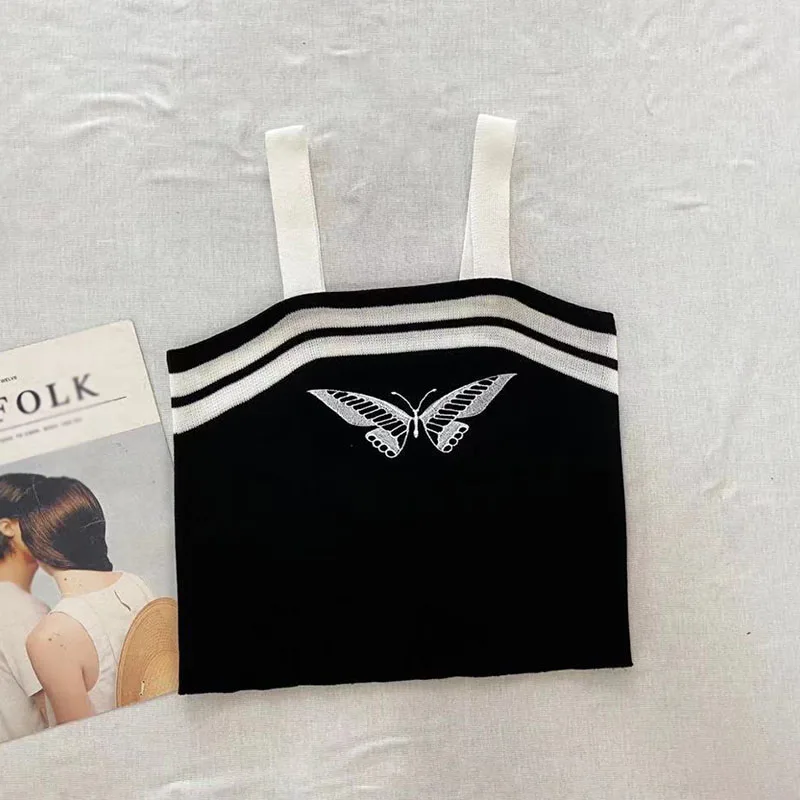 Женская майка контрастных цветов облегающие повседневные американские майки в