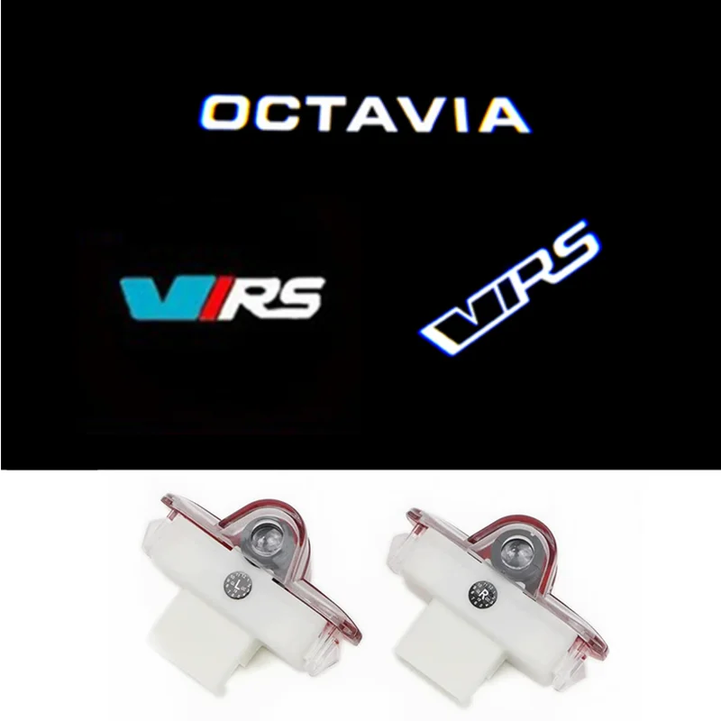 

2PCS Car Door Welcome Light LED Ghost Shadow Projector Lamp Auto Accessories For VRS Logo Octavia A5 2006 2007 2008-2013