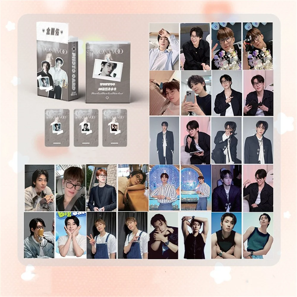 50 шт./набор Kpop Idols Wonwoo Лазерная Коробка Высокое качество HD фото INS корейский стиль