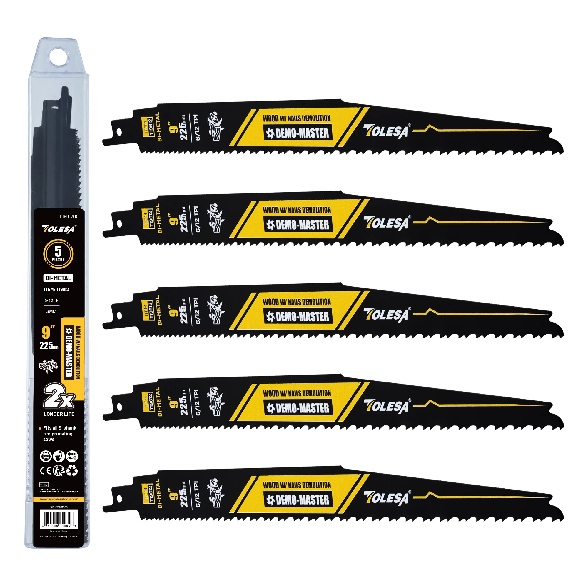 

Набор пильных полотен TOLESA 9 дюймов 6/12 TPI 5 шт.