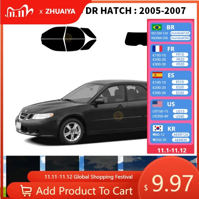 

Нанокерамическая Автомобильная УФ-пленка Precut для окон автомобильная пленка для окон SAAB 9-2X 5 DR hat2005-2007