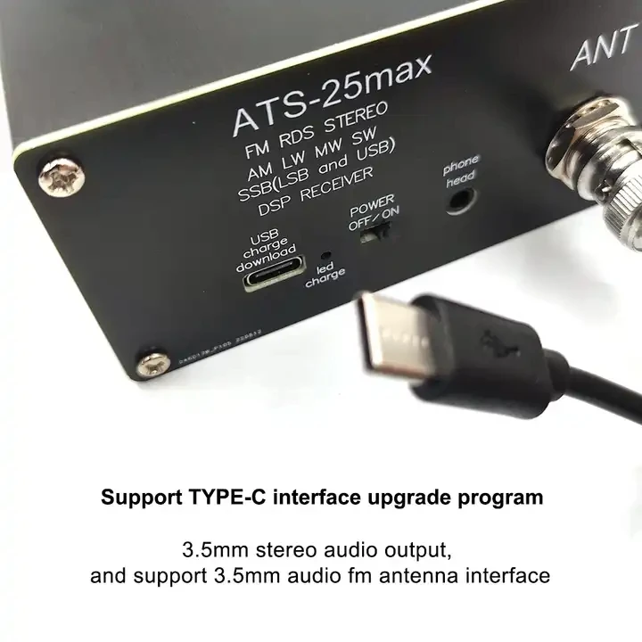 ATS-25MAX Полнодиапазонный радиоприемник FM LW MW SW SSB с антенной BNC Si4735 ATS25 max 2000 мА