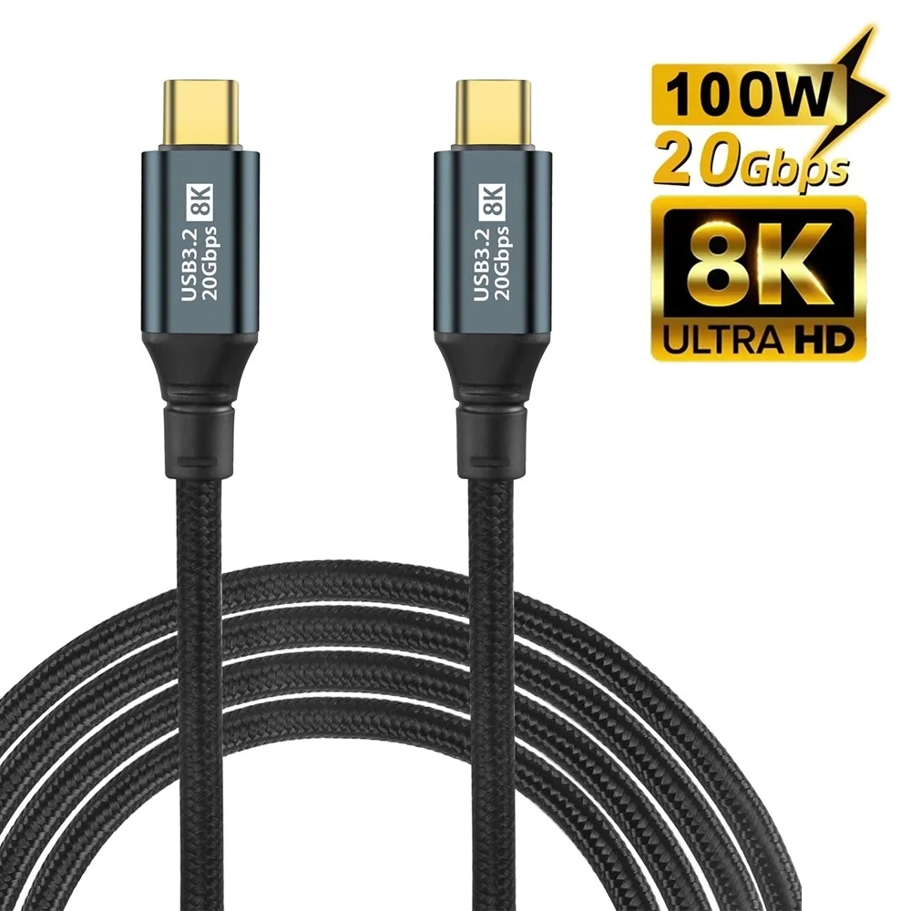 Кабель PD100W с Type C на 20 Гбит/с для быстрой зарядки