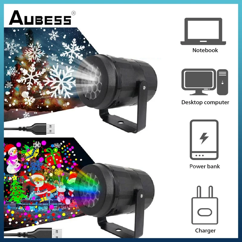 

Рождественский лазерный светильник в виде снежинки, 4 Вт, проектор с движущимся снегом для сада, лазерный проектор для нового года, декор для...