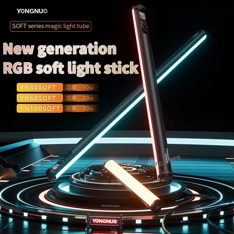 Yongnuo YN60 мягкая YN100 Мягкая трубка ручной 2000K-10000K RGB цветная ледяная палочка светодиодная фоторегулируемая сенсорная VS yn360 mini