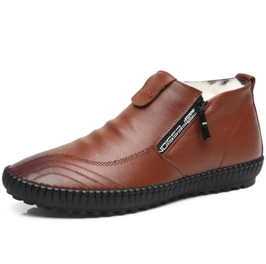 

Homme Walking Botas Hombre Platform Martens Boots Natural Wool Winter Shoes Men Genuine Leather Warmest Snow Boots S10125-S10128