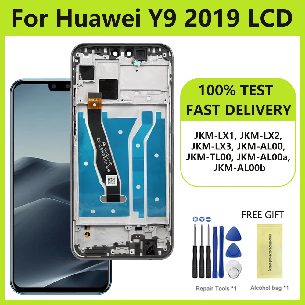 6 5-дюймовый ЖК-экран для Huawei Y9 2019 замена дигитайзера сенсорного экрана JKM-LX1 LX2 AL00