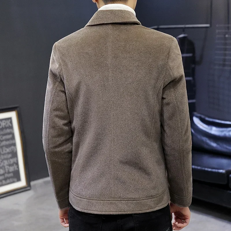 Осенне-зимнее Короткое шерстяное пальто из мериносовой шерсти Мужская