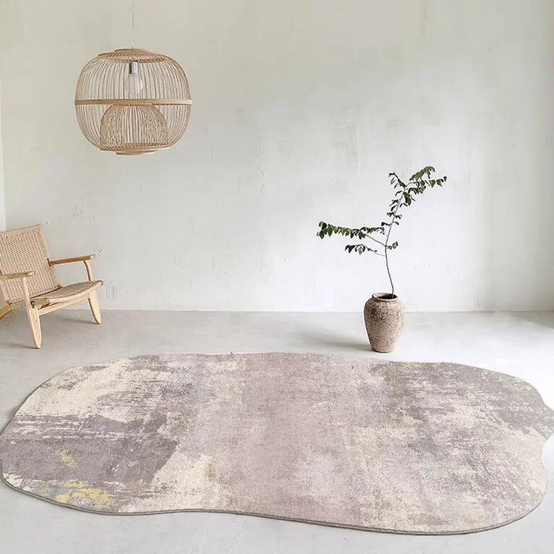 

Modern Irregular Minimalist Living Room Carpet Japanese Wabi-sabi Abstract Light Luxury Bedroom Large Area Decorative Home Rug