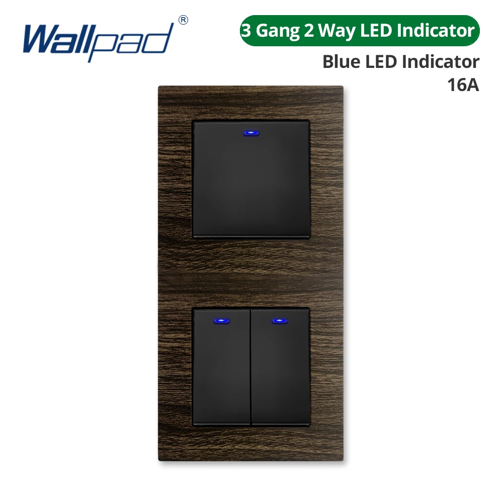 

Вертикальный настенный светодиодный выключатель Wallpad, 1, 2, 3 клавиши, 2 канала, с регулировкой яркости, с USB и Европейской розеткой, 172*86 мм, с алюминиевой панелью и деревянной текстурой