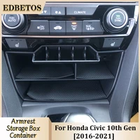 for honda civic 10th gen 2016 2019 2020 2021 central console storage box coins trays cards organizer with usb extension cable