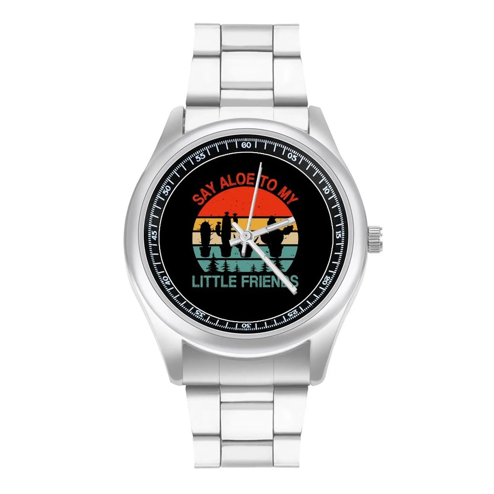 

Cactus Gardening Not A Hugger Quartz Watch Leopard Retro Boho Style Printed Stainless Photo Wrist Watches Business Wristwatch