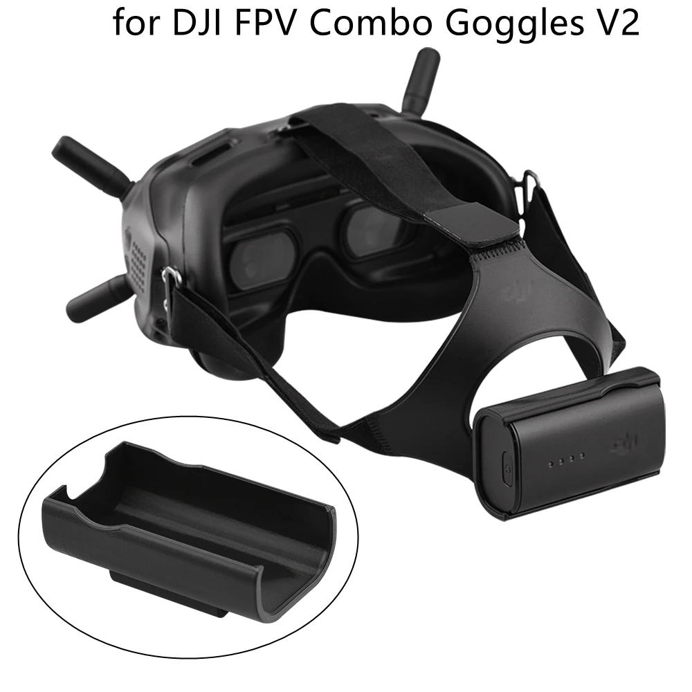 Headband Battery Storage Case Back Clip for DJI FPV Combo Goggles V2 Drone Flying Glasses Head Strap Battery Holder Bracket