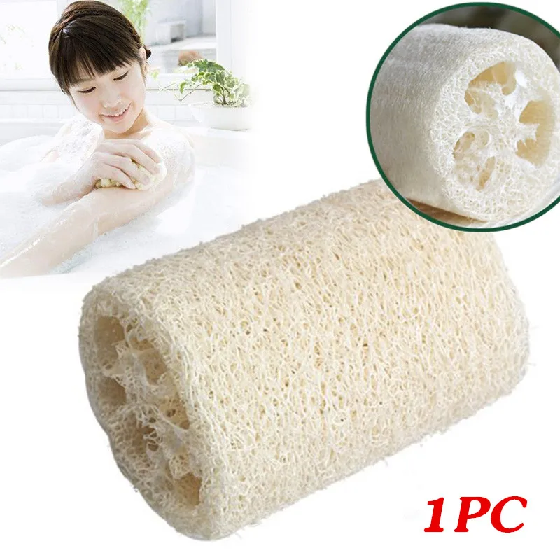 Натуральная 1 упаковка органических губки для мытья тела Loofahs Loofah Spa отшелушивающая мочалка natural Luffa, мыло для удаления омертвевшей кожи