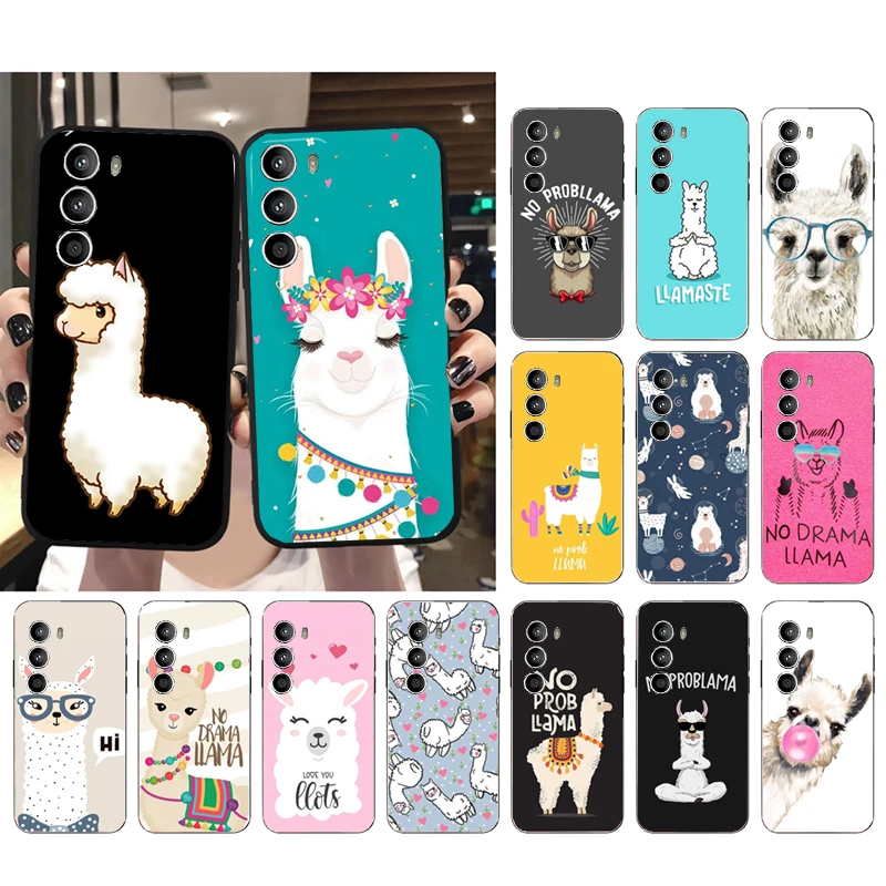 

Cute Cartoon Alpaca Llama Phone Case for Moto G72 G13 G32 G53 G41 G31 G23 G22 G60 G52 G100 G200 GStylus G30 G10 G20 G50 G Pure