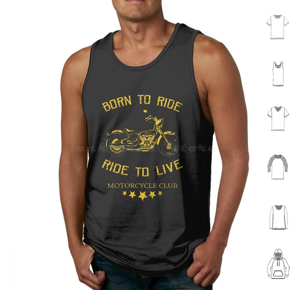 

Motorcycle Club-, Ride To Live Tank Tops Vest Sleeveless Motorcycle Club Motorbike Biker Motorcycle Club Bike Funny Gang Skull