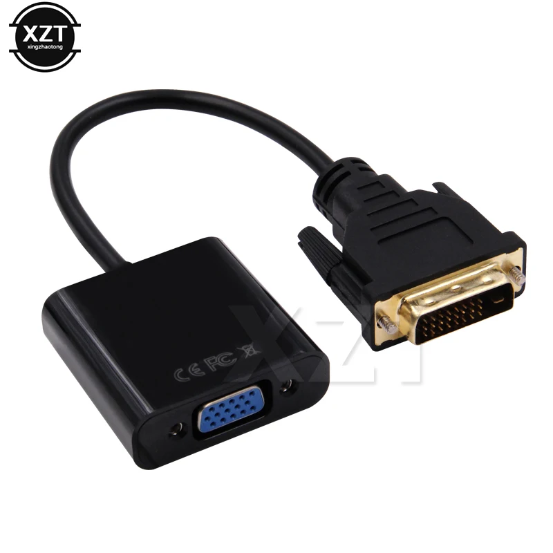 

Full HD 1080P DVI-D DVI To VGA Adapter Video Cable Converter 24+1 25 Pin to 15 Pin Cable Converter for PC Computer HDTV Monitor