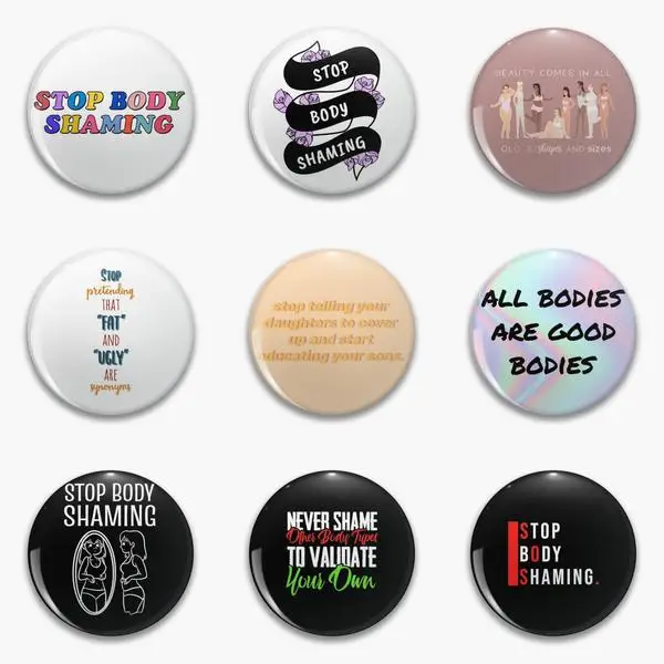 

Настраиваемая забавная Металлическая Булавка «Stop Body Shaming No In Soft Button»