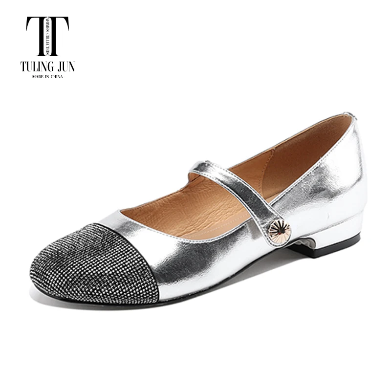 

Туфли-лодочки женские на низком каблуке, с закругленным носком