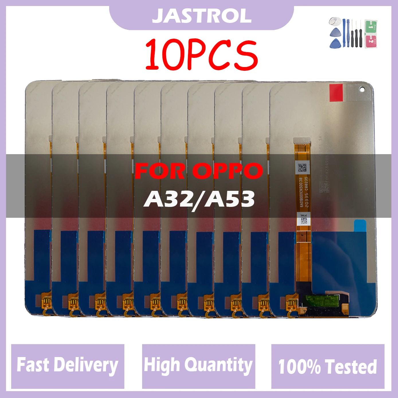 

10Pcs 6.5inch LCD Display For OPPO A32 A33 A53 A53s LCD Screen Display Digitizer Assembly Replacement No Frame + Tools