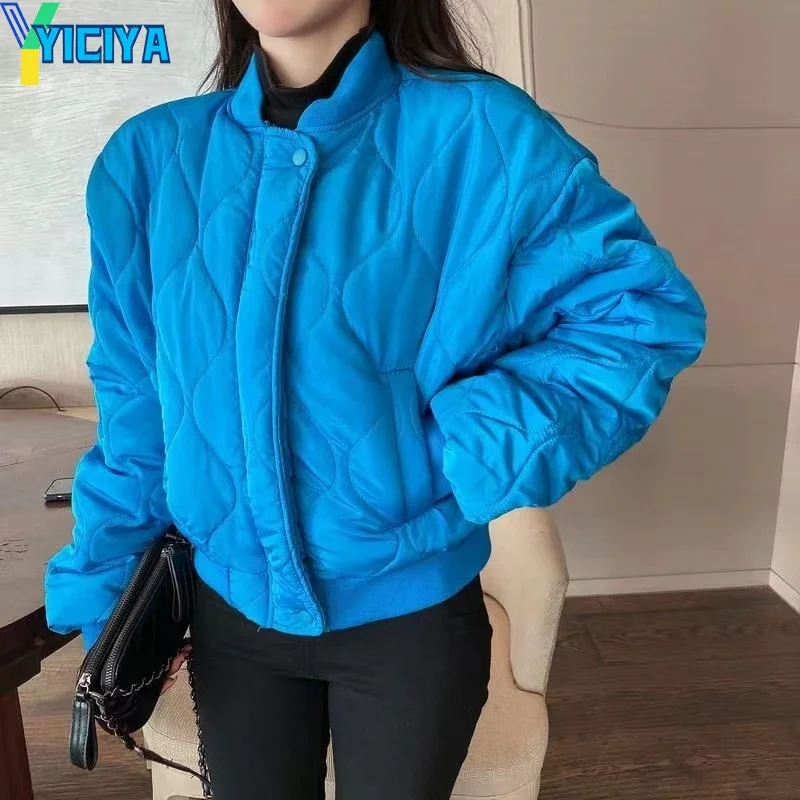 YICIYA Jackets For Women 2023 Oversized Short Coats Female Winter Long Sleeve Bomber Jackets Parkas Coat Spring Autumn Outerwear