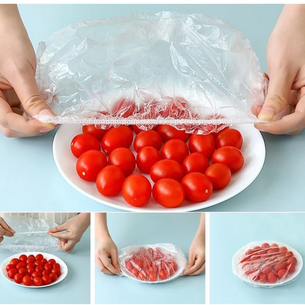 

100Pcs Reusable Dustproof Disposable Bowl Cover Food Fresh Keeping Vacuum Sealed Bags For Kitchen Food Fresh Seal