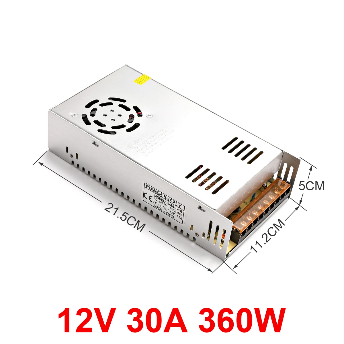 

Controlador del interruptor de la fuente de alimentación para tira de luces LED, 12V, 30A, 360W, AC110V-220V 12 volts