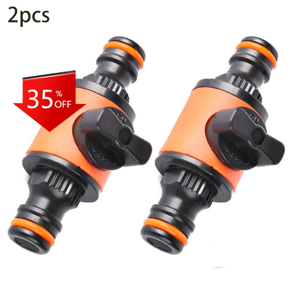 

2pcs Hose Connector Pipe Tap Shut Off Valve Fitting Connector Garden Quick Coupler Drip Watering Irrigation Devices Garden Tool