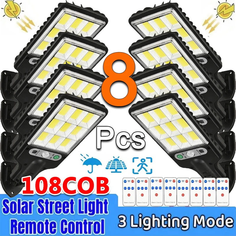 

Solar Street Lights Outdoor, Solar Lamp With 3 Light Modes Waterproof Motion Sensor Security Lighting for Garden Patio Path Yard