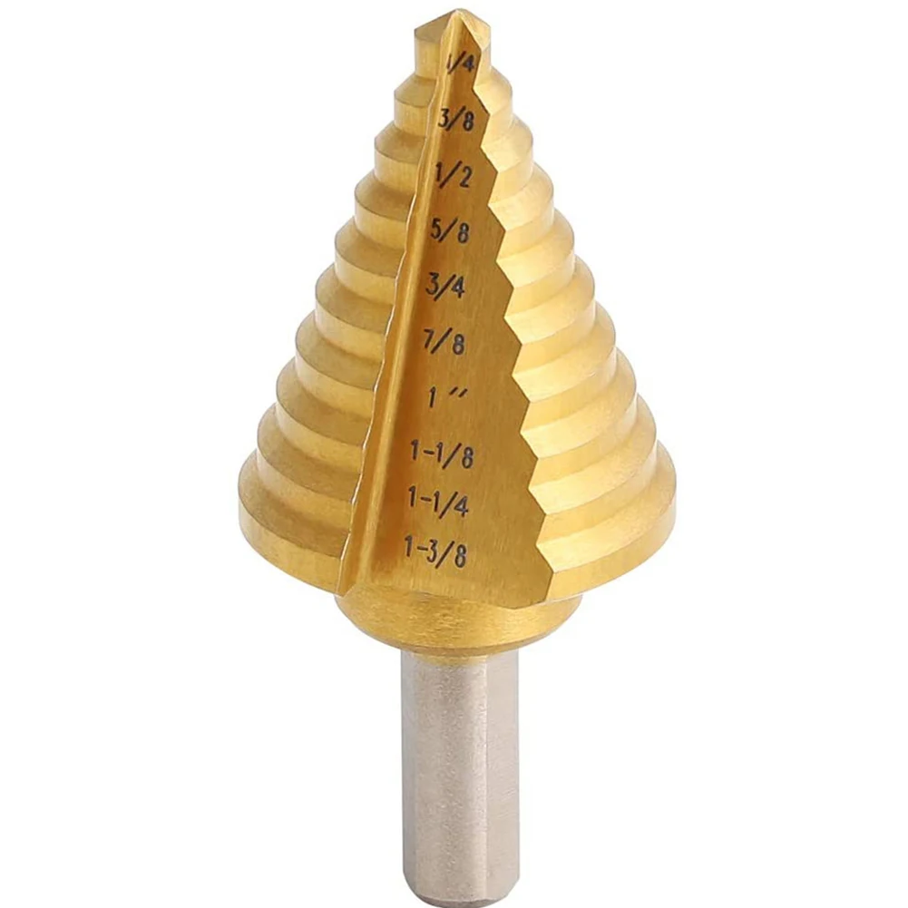 

1/4~1-3/8 Inch Step Drill Bit 80mm Length High Speed Steel For Steel/aluminum Sheets Copper Plastic Wood Board Drilling Holes