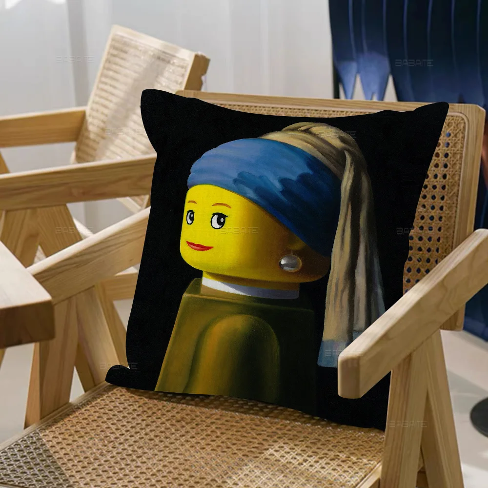 Абстрактная забавная подушка L-Legos подарок украшение для дома и офиса спальни