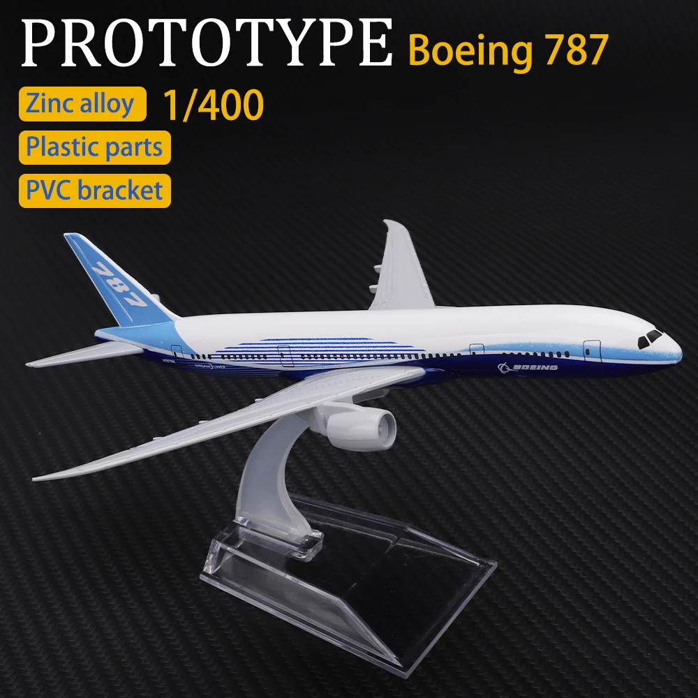 

Металлическая модель самолета 1:400 16 см Boeing 787 прототип металлическая реплика сплав материал авиационное моделирование детские игрушки укра...