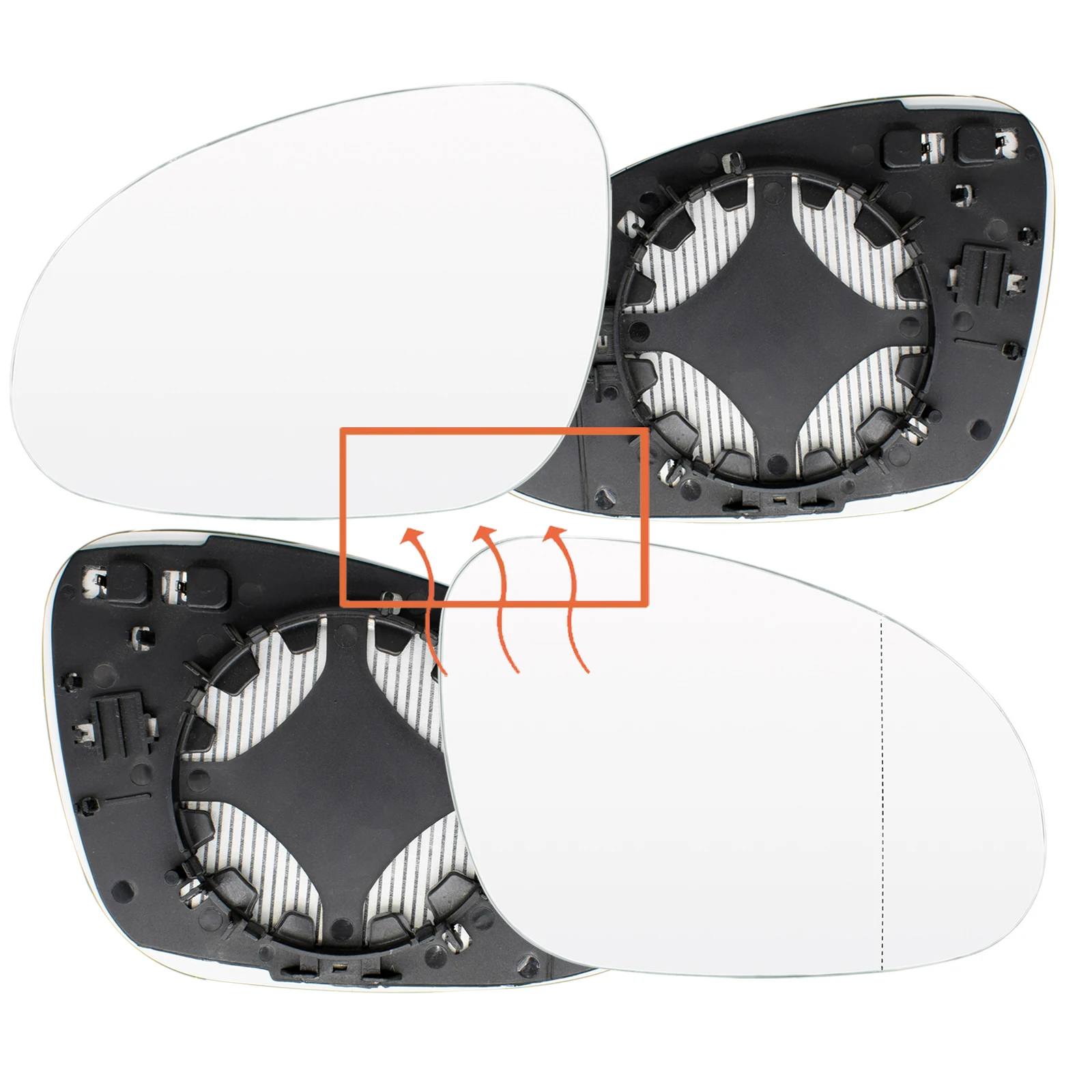 

Heated Door Mirror Glasses For VW Golf 5 Mk5 Jetta Passat B6 2005 - 2009 Eos GTI Car Wing Rear View Glass Left Right Side Convex