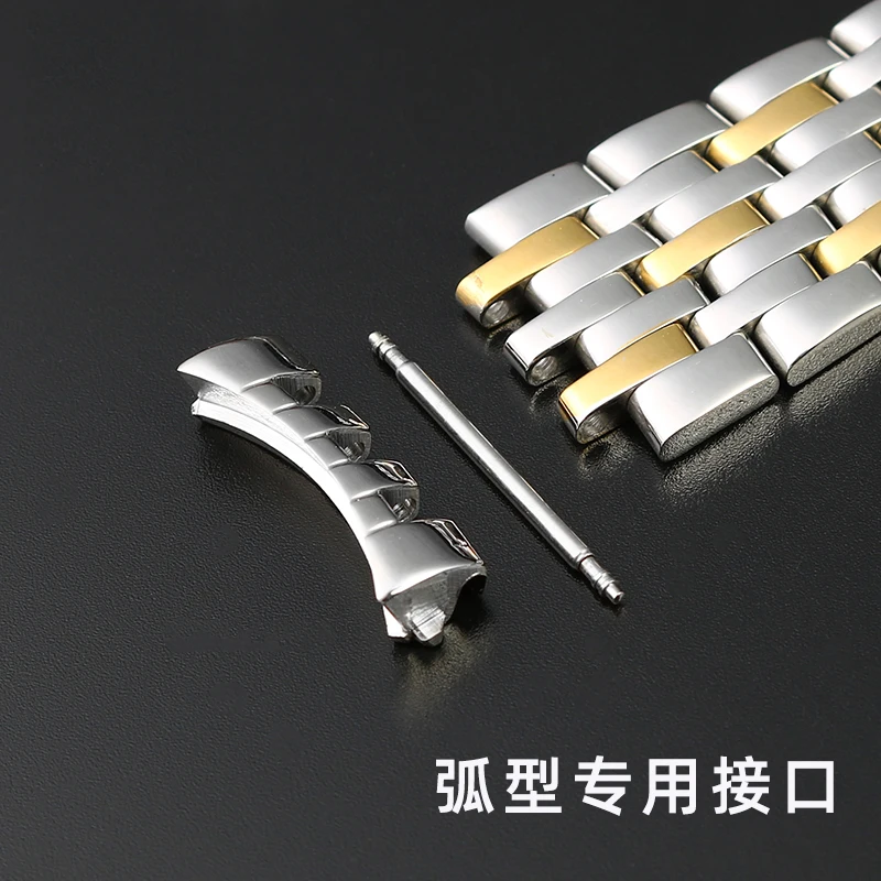 Solid Stainless Steel Watchband For Omega DEVILLE Watch Strap Deployment Clasp Curved End Wrist Watches Bracelet 20mm