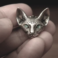 925 sterling silver animal sphinx cat pendant precision work carving creative gift handmade personality unique origenal design