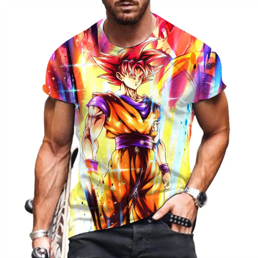 

Dragon Ball Z Vegeta Men's T-Shirt Goku Trend New Harajuku Summer 110-6XL Cool Short Sleeved O-collar Saiyan Majin Buu Tops Y2K