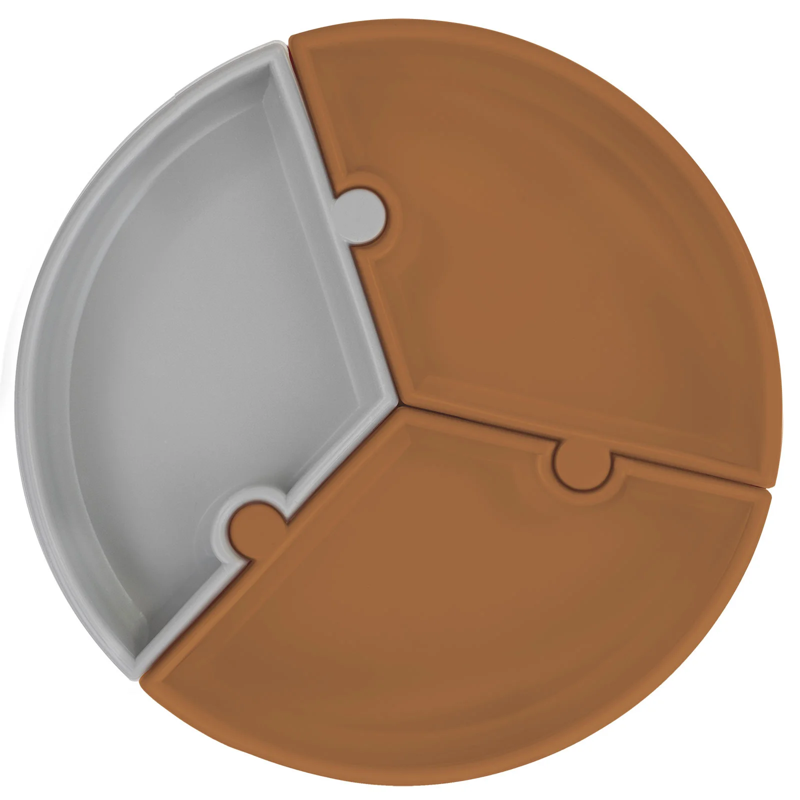 

ebebek Silicone Puzzle Plate Woody Brown Powder Gray
