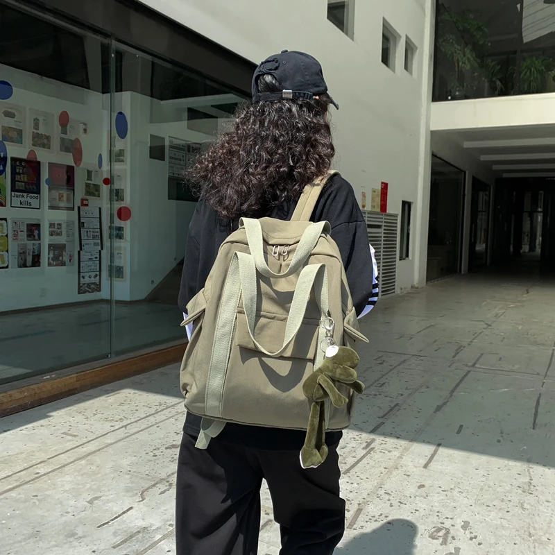 Hundred And One Double Shoulder Bag Female Large Capacity Double Shoulder Bag Korean Version Of The Wind Sen System Simple Schoo