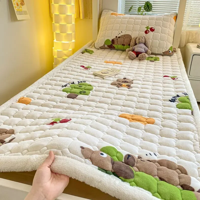 1 шт. зимняя молочная фланелевая мягкая теплая защита для кровати матрас Топпер