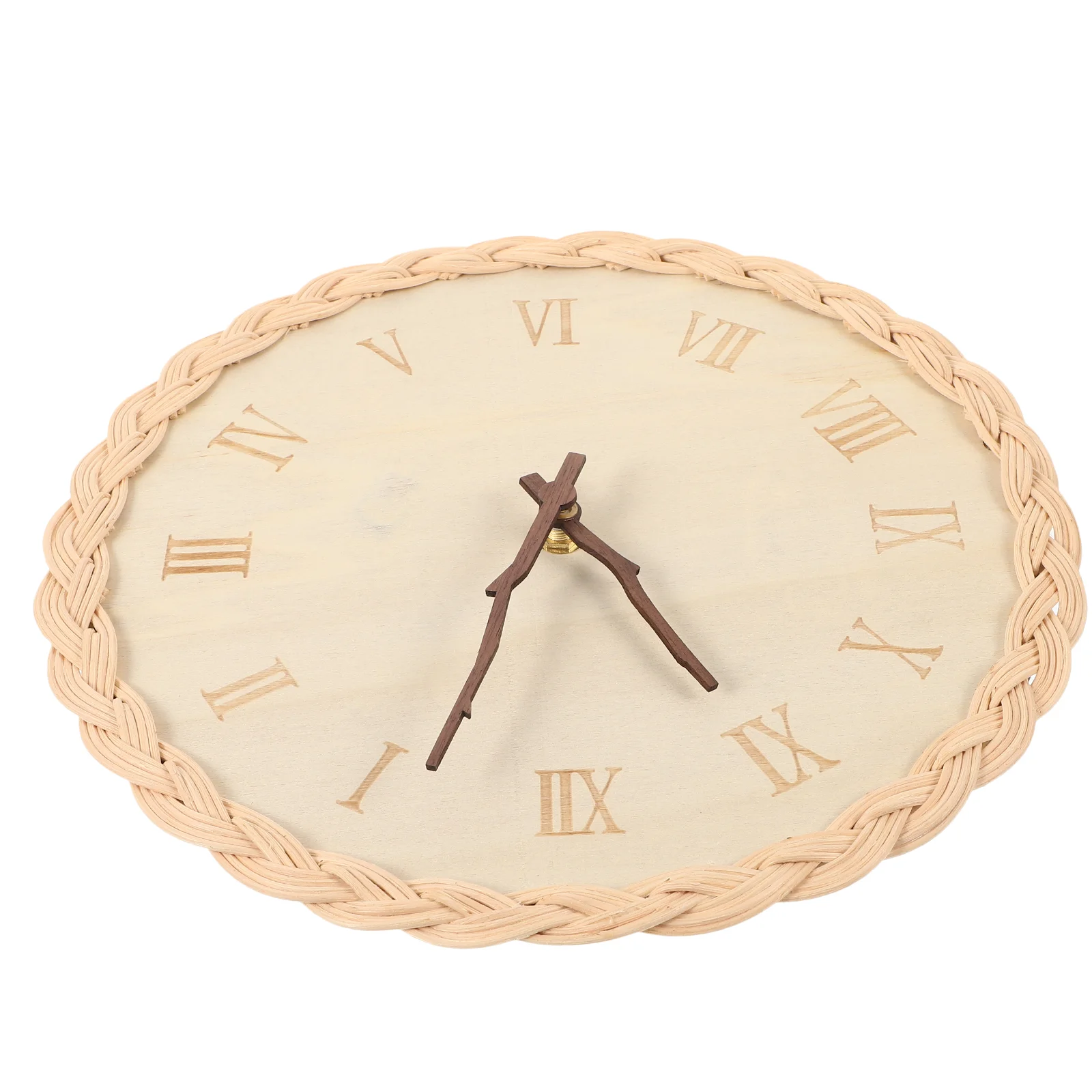 

Clocks Wall Hanging Home Round Decorative Basswood Non Ticking Office Kid's Room