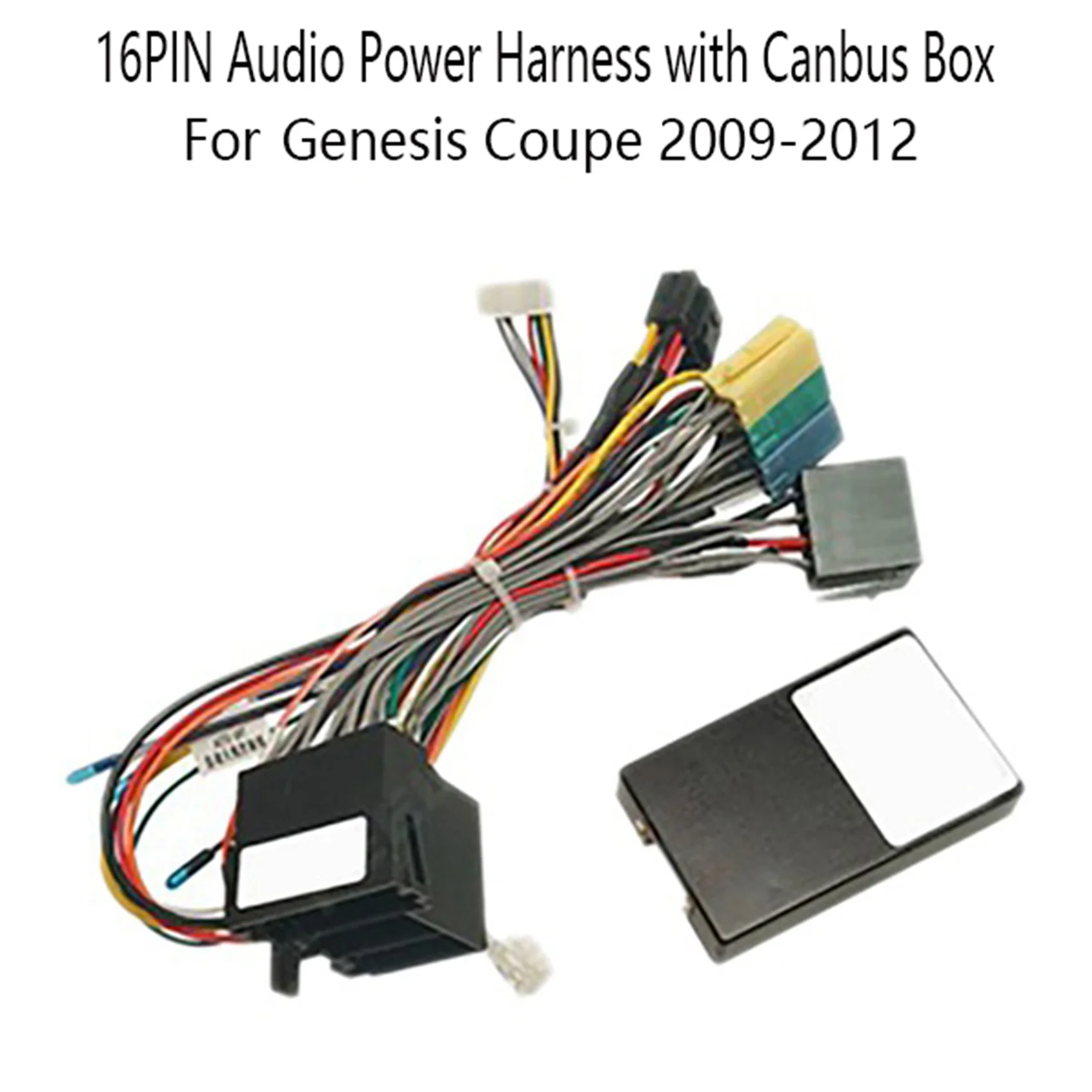 

Car Audio 16PIN Power Cord Adapter Audio Power Harness with Canbus Box for HYUNDAI Genesis Coupe 2009-2012