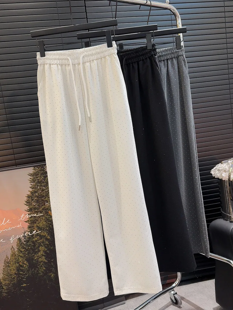 Женские брюки с бисером свободные прямые в Корейском стиле весна-лето 2024
