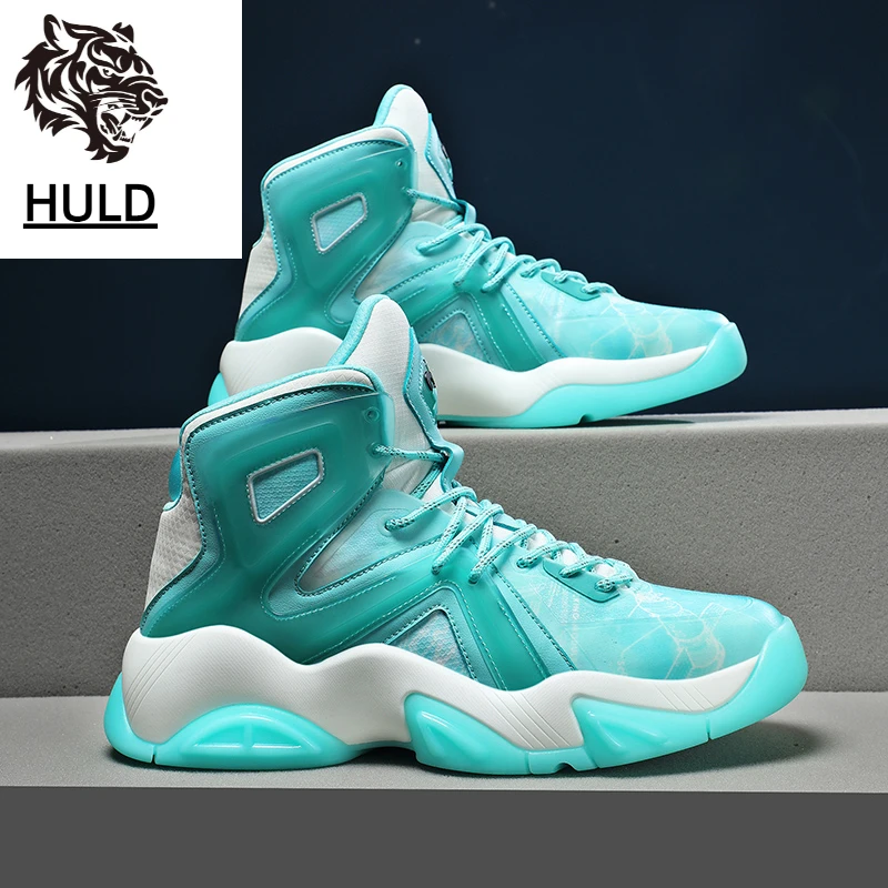 Men's High Quality White Men's Sports Shoes Outdoor Non-slip Shock-absorbing Luminous Basketball Shoes