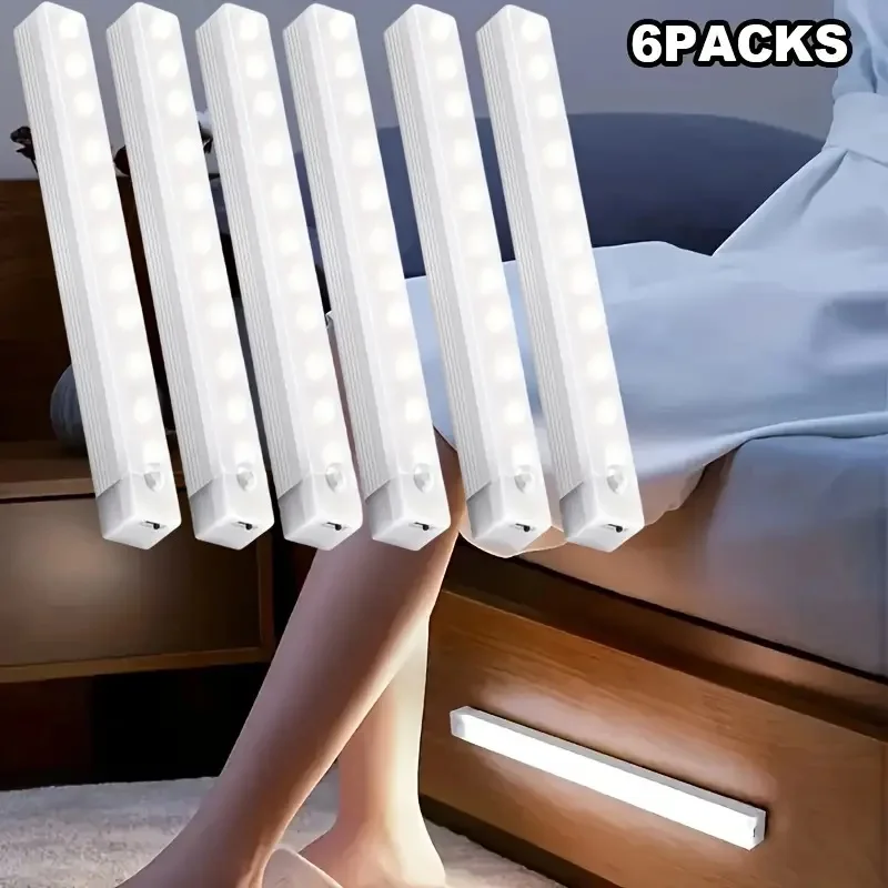 6/1 шт. 30 см датчик движения светильник для шкафа светодиодный USB-ночник детектор