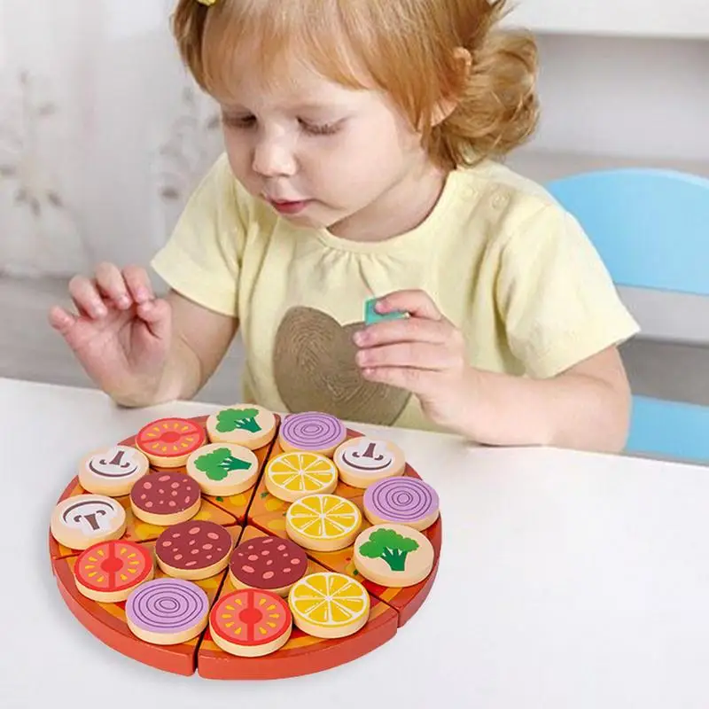 Игрушечная еда для детей кухонный набор деревянная игра в пиццу красочная